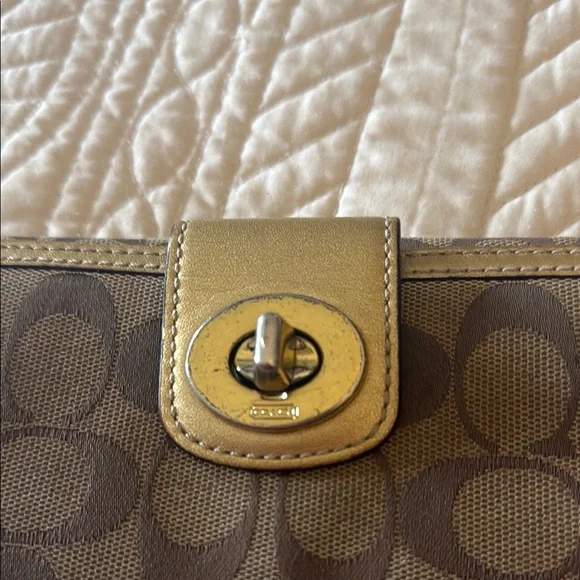 Coach Brown and Gold Wallet - Picture 2 of 6